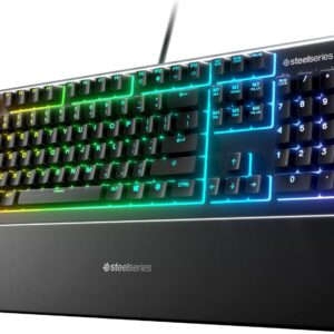 SteelSeries Teclado para jogos Apex 3 RGB – Iluminação RGB de 10 zonas